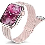Sunnywoo Milanese Mesh Loop Compatible with Apple Watch Bands 42mm 44mm 45mm 46mm 49mm 38mm 40mm 41mm for Men Women, Stainless Steel Mesh strap for iWatch Series 10 9 8 7 6 SE 5 4 3 2 1 Ultra