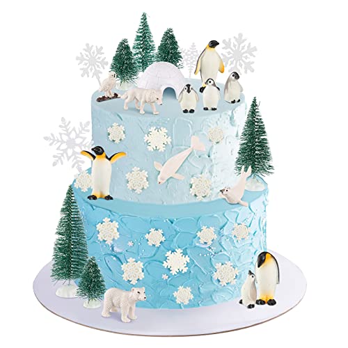 38 Pcs Penguin Cake Topper Set