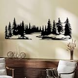 Trees and River Landscape Metal Wall Art, Forest Rustic Metal Wall Hanging, Lodge and Cottage Wall Decor, Nature Inspired Wall Sculpture, Indoor and Outdoor Decoration