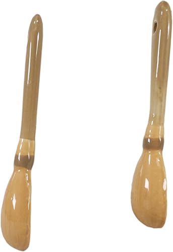 Miniatura 5 de Ebros Gift Wicca Witchcraft Witches Broomsticks - Juego de 2 cucharas de cerámica para café, té, tazas de 4.5 pulgadas de largo
