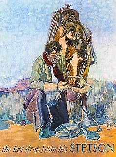 1940's Stetson The Last Drop Cowboy Hat Promotional Advertising Poster