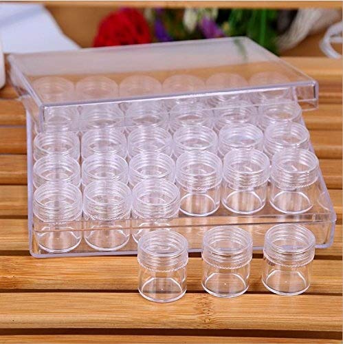 Teemico 1 Set of Transparent Storage Box with 30 Slots for Nail Art Tools Storage Small Parts Beads Jewelry Make up Tools Organizer Container