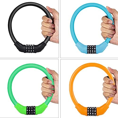 Bike Lock High Security 4-Digit Resettable Mini Combination Password Bike Lock Bicycle Lock Portable Outdoor Anti Theft Bike Combinations Lock for Bike Cycle,Electric Bicycles (Black)