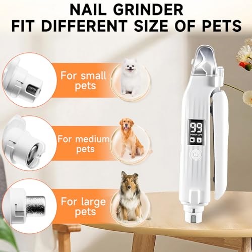 Kithouse 2 in 1 Dog Nail Clippers an Nail Grinder Pet Trimmers for Dogs Cats Claw Nail Care Tool USB Rechargeable Dogs Nail Trimmer with LED Lights and Storage Bag Low Noise Pet Electric Grinder