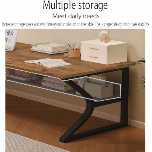 Image of Klaxon Wood & Metal Finish Study Table | 1 Year Warranty Study Table for Students /Adults, Computer Table, Office Table (Arko White, DIY Installation) (Black, 150 CM) (FD - Arko - 150 CM)