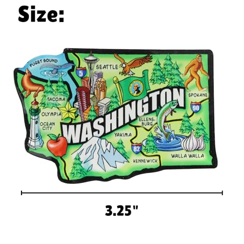 Imán acrílico con mapa del estado de Washington miniatura 5