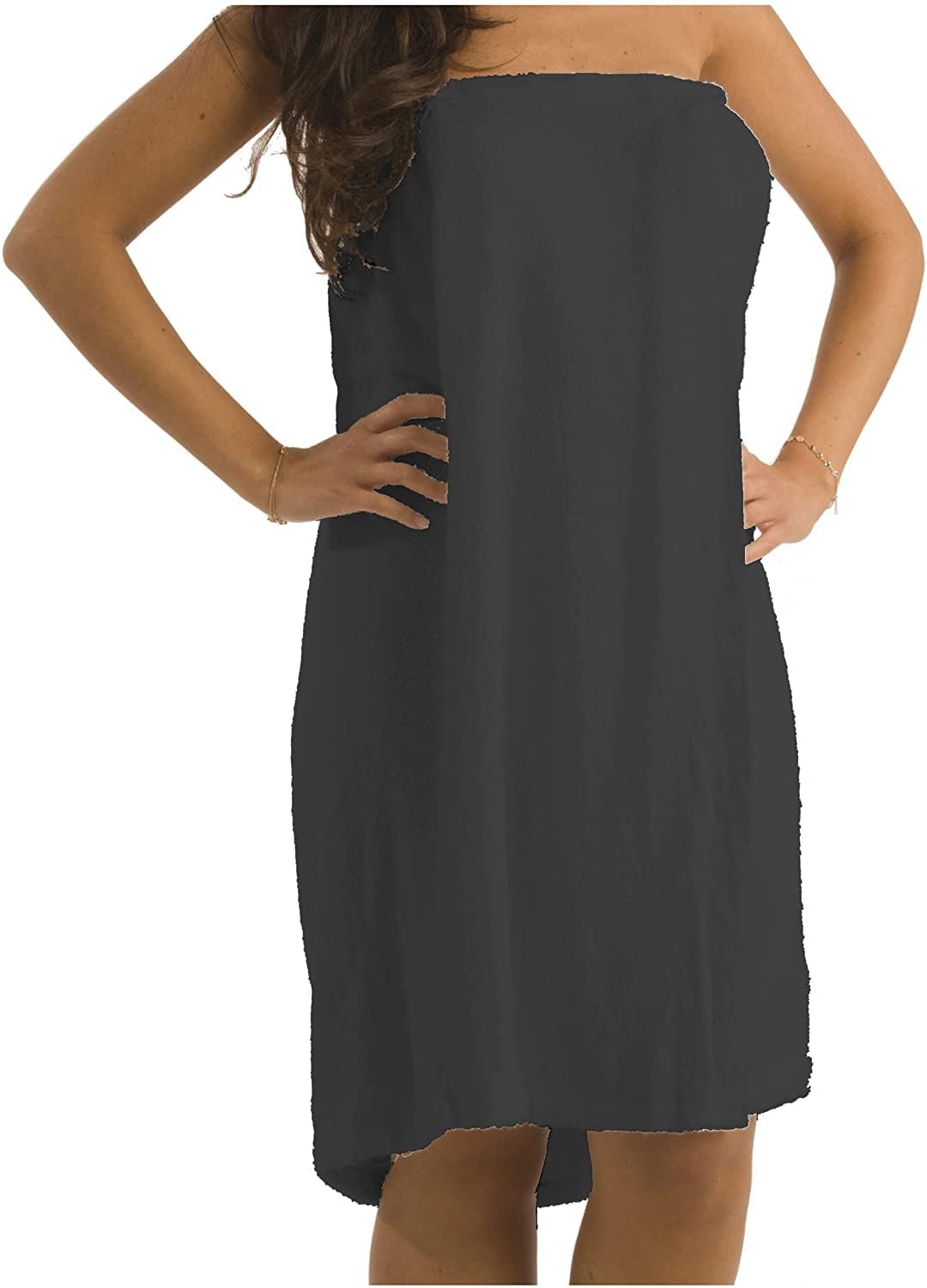 BY LORA Personalized Spa Wraps for Shower, Bath, Swimming Pool, Gym, Fitness, Lounge for Women, 3X/4X Large, Black