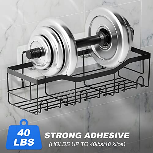 Shower Caddy,Adhesive Shower Organizer,Rustproof Stainless Steel Shower Shelves,Shower Shelf For Inside Shower, No Drilling Rustproof Bathroom Shower Caddy Basket Shelf With Soap Holder And 4 Hooks #TOP5