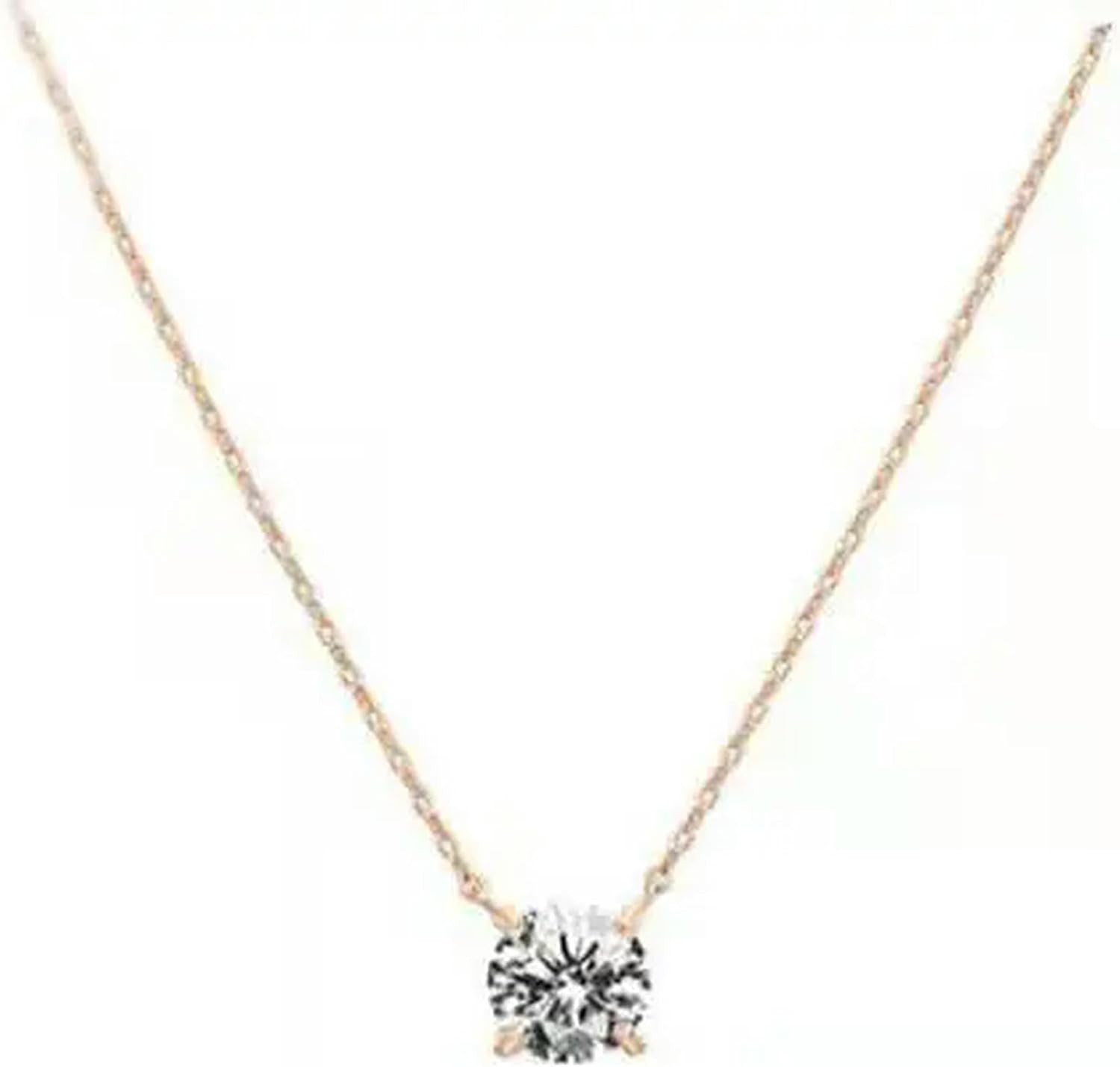 ゴールドメッキクリスタルソリティア2カラットCZ繊細なチョーカーネックレスファッションジュエリージルコンペンダントネックレス女性また