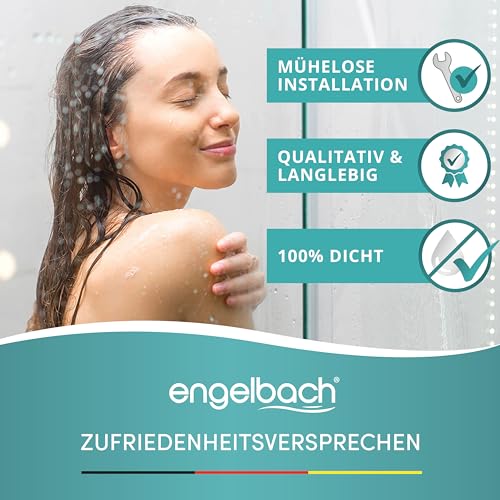 Engelbach® Duschdichtung mit perfekter Passform für 5-8mm Glastüren - Duschtürdichtung mit extra dicker Gummilippe - für alle Duschtypen - 100% wasserdicht - Einfache Installation
