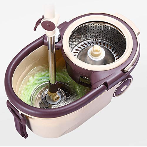 LIVZY Spin mop with Bucket, Stainless Steel Wringer and mop hat, 2
