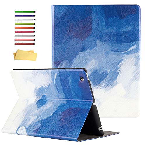 UUcovers for iPad 2/iPad 3/iPad 4 Case 2011/2012 (Old Model), with Auto Wake/Sleep Smart Stand Folio Cover Hard Back Shockproof PU Leather Shell for iPad 2nd/3rd/4th Generation 9.7", Blue Marble