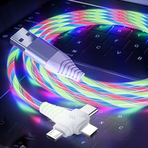 Câble de charge 3 en 1 charge rapide, allumez le chargeur de téléphone multi LED Android câble USB C câble micro USB type C décorations de fête sur le thème des fêtes enfants garçons filles cadeaux