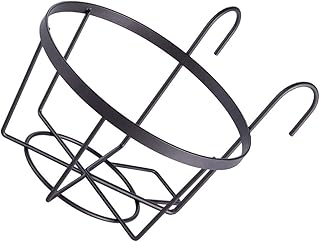 Cabilock Cestas de pendurar para trilhos de ferro vintage para varanda com suporte de plantas de metal para pendurar cestas para pendurar na parede (marrom escuro)