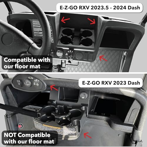 Xtreme Golf Cart Mats Rubber Double Diamond Floor Mat Compatible with EZGO RXV (2024+) & Valor (2024+) Golf Cart | Fits Elite & Freedom Models | Durable Full Coverage Protection Liner - Black by Xtreme Golf Cart Mats - Image 3