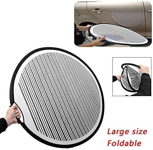 Yshfato PDR Stripe Line Board 80cm Round Dent Reflector Board Paintless Dent Repair Dent Remover Handheld Portable Car Door Scratch and Ice Hail Reflector Tools