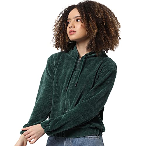Image of Campus Sutra Women's Cotton Hooded Neck Sweatshirt