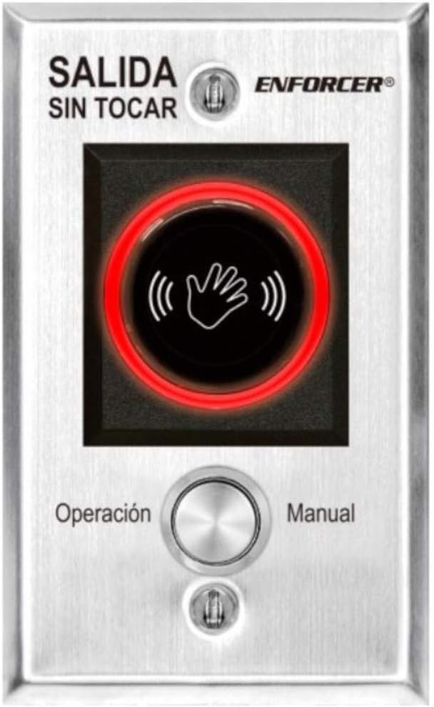 Seco-Larm SD-927PKC-NSVQ Wave to Open Sensor with Manual Override Button, w/IR Technology and LED Illuminated Sensor, No Touch is Required, Range Adjustable from 23/8"-8", Spanish