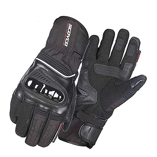 Image of SCOYCO Motorcycle Gloves Men 100% Waterproof Windproof Winter Moto Gloves Touch Screen Gant Moto Guantes Motorbike Riding Gloves (Black, M)