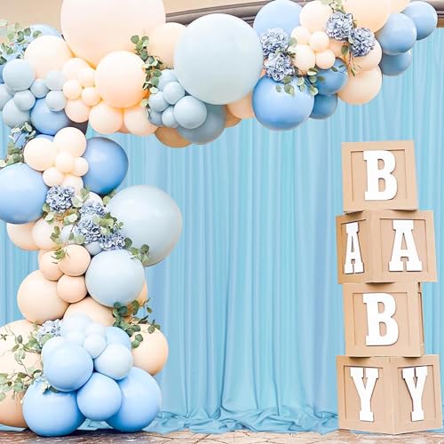 MEETSKY Blue Backdrop Curtains,Birthday Backdrop Drapes,5ft x 7ft,2 Panels