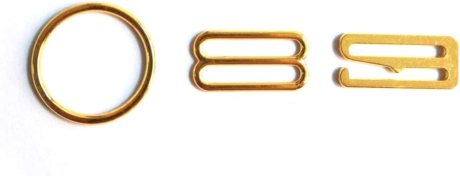 150 pcs/lot Metal Lingerie Adjustment Strap Slides Hardware Sewing Clips Clasp Hooks for Bra STRP Gold Color (20mm)