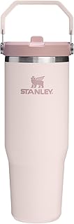 STANLEY IceFlow 2.0 Flip Straw Tumbler with Handle 30 oz | Twist On Lid and Flip Up Straw | Leak Resistant Water Bottle | Insulated Stainless Steel | BPA-Free | Rose Quartz Recycled Claim Standard Blended