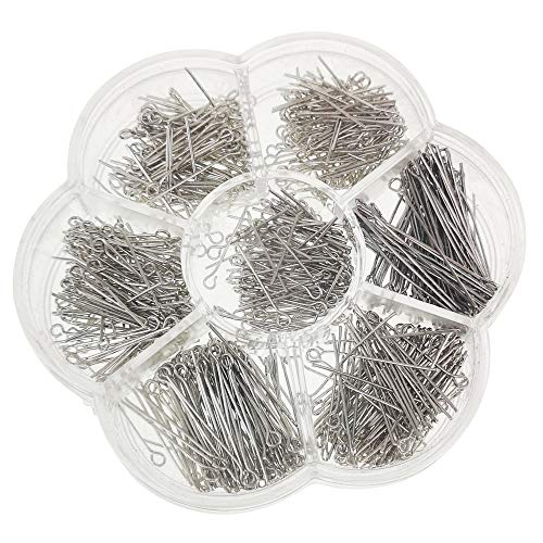 Chenkou Craft 700Pcs Assorted Of 7 Sizes Mix Eye Pins For Jewelry Making (Anti-Silver, Mix) #TOP20