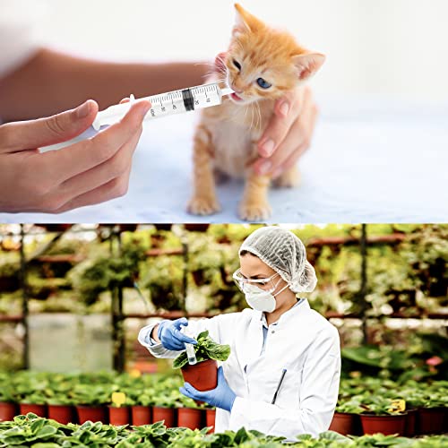 60ml Spritze mit Schlauch, 3 Stück wiederverwendbare Spritzen 60ml (50ml) Set, Spritze ohne Nadel für wissenschaftliche Labore, Gartenbewässerung, Industrie