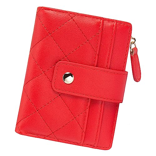 Sumgogo Wallets For Women Small Coin Purse Card Holder Wallet Front Zipper Pocket Mini Slim Bifold Wallets (Burgundy) #TOP18
