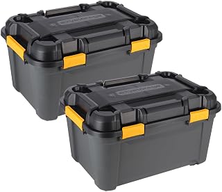 Kreher® Bunker Tough Aufbewahrungsbox mit Deckel - IP67 wasserdicht & staubdicht, UV-beständig, schlagfest - Robuste Kunststoffbox für Werkzeug, Keller, Garage, Camping & Outdoor (2, 80 Liter)
