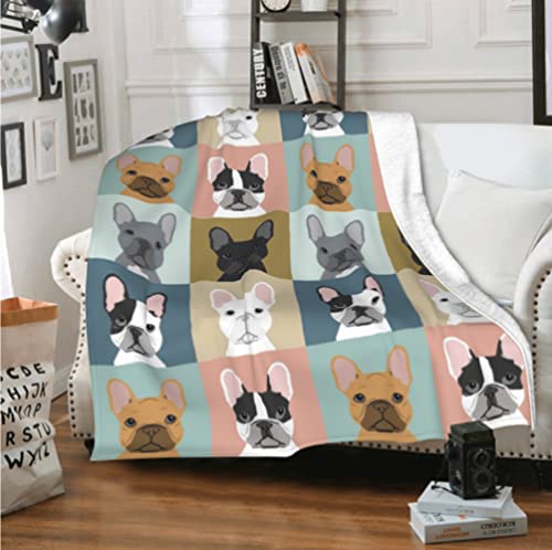 Xtgoo Cute French Bulldog Dog Ultra-Soft Fleece Blanket Flannel Velvet Plush Throw Blanket,48X39 In #TOP1