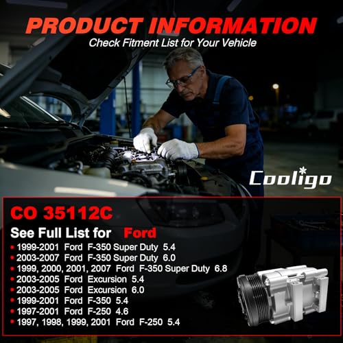 Image of A /C Compressor with Clutch Compatible with Ford F-150 1997-2001,CO35112C