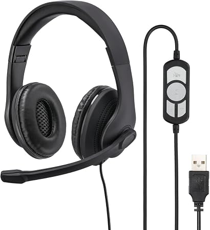 Cuffie stereo per PC Office HS-USB300, colore: Nero : Amazon.it: Informatica