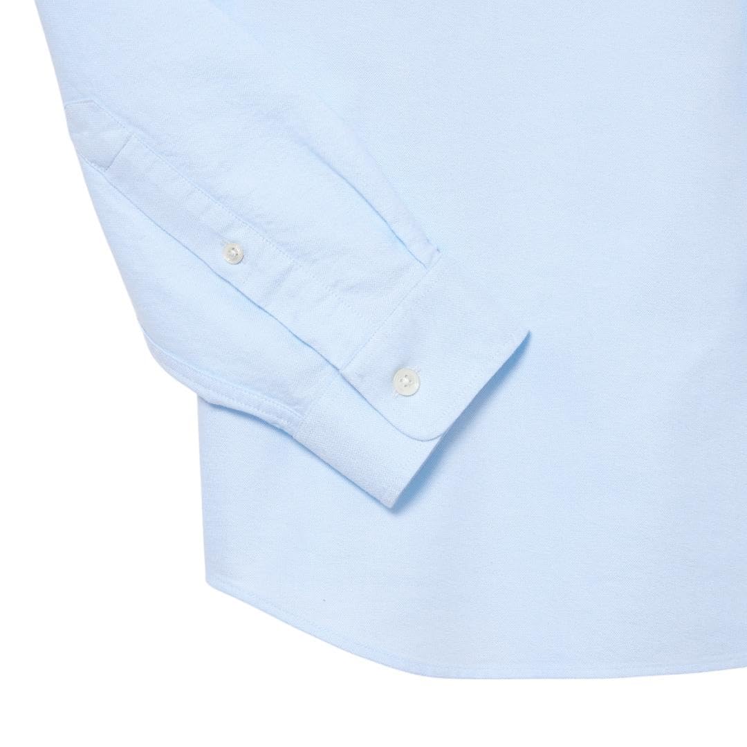 Lacoste Camisa Oxford de Manga Larga con Botones Y Ajuste Regular Camisa Hombre