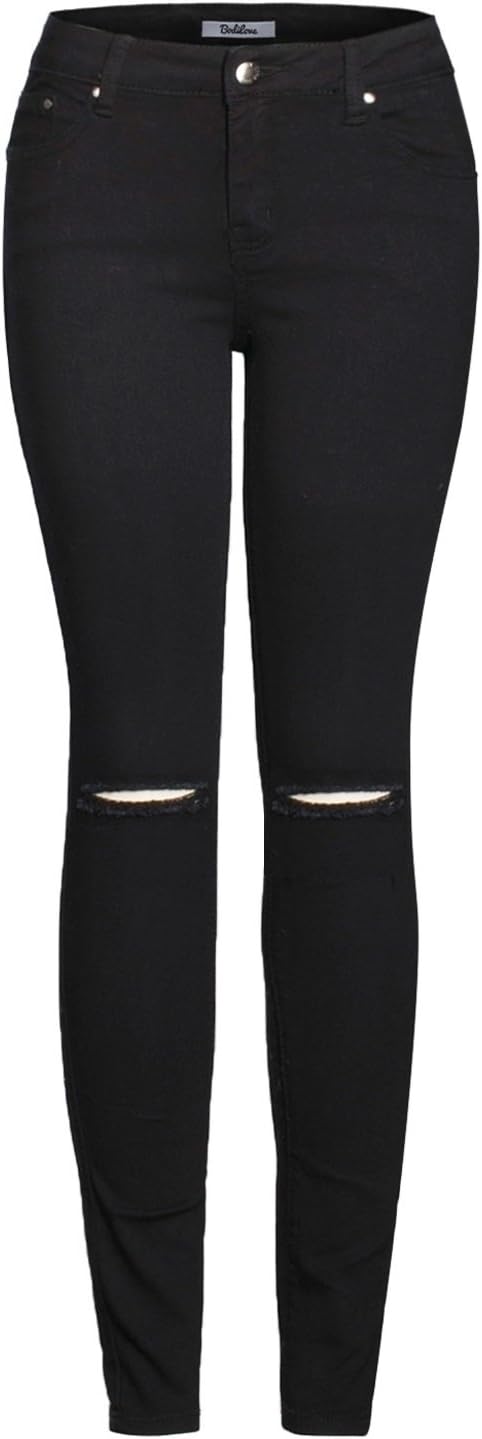 2LUV Women’s Distressed Skinny Ripped Jeans