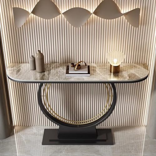 Mesa de entrada larga de losa de rocca resistente para salón y dormitorio gris 4