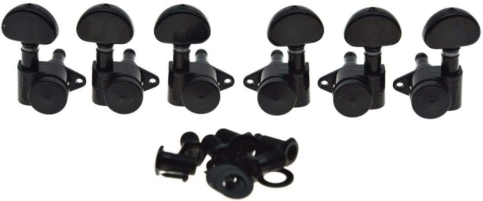 Wilkinson Locking Tuners 3x3 Full Size Locking Guitar Tuners Tuning Keys Pegs Guitar Machine Heads for Les Paul or Acoustic Guitars Black
