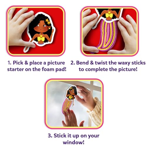 Image of Skillmatics Waxy Stick Art Kit - 100 Bendable & Reusable Waxy Sticks for Mess-Free DIY Fun, Pretty Pictures with Unicorns & Princesses, Creative Gifts for Girls & Boys Ages 5, 6, 7, 8, 9, 10, 11, 12