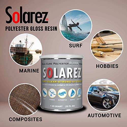 Solarez Uv Cure Polyester Gloss Resin (4 Oz), Original Formula For Custom Woodworking Or Sanding, Pool Cues, Guitar Making, Counter Tops, Bar Tops, Wood Tables ~ Made In The Usa #TOP4