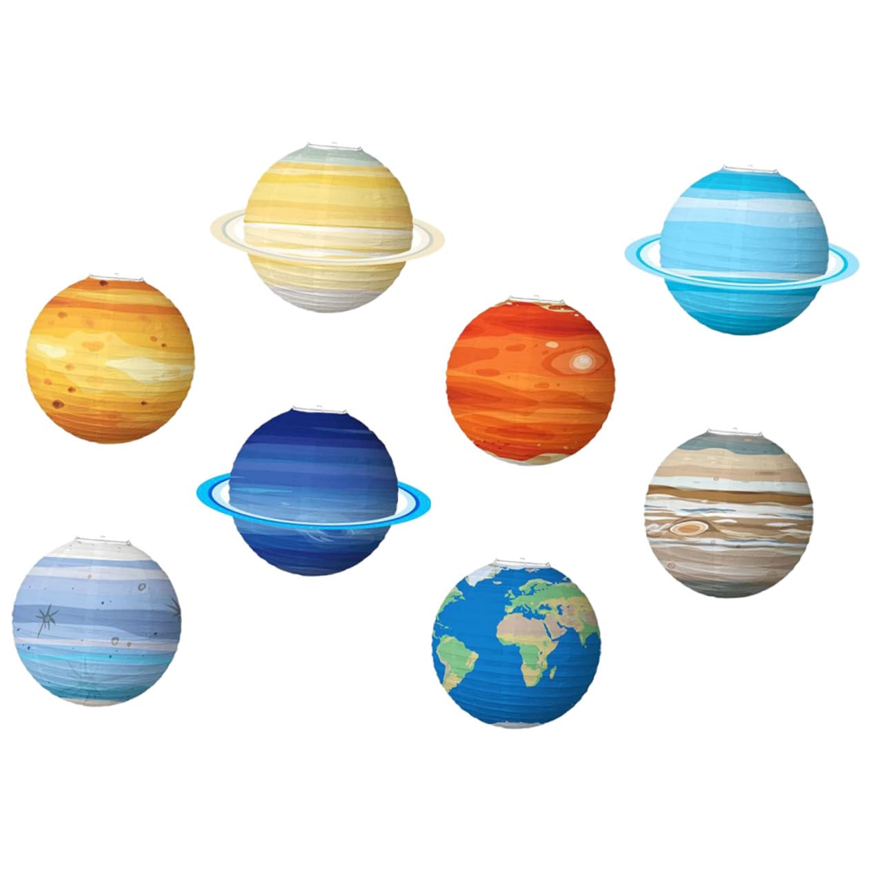 8 Stück Papierlaternen Aus Papier Sonnensystem Weltraum Partydekoration Für Kinder Geburtstag Klassenzimmer Planeten Hängelampen