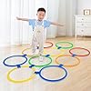 huiouer Juego de aros de salto multicolor para deportes de interior, entrenamiento físico, aro de salto, juguete de actividades para el patio trasero, regalo para niños, juguete físico #1