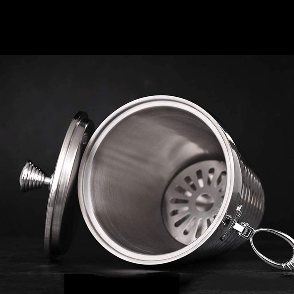 Cubitera de Acero Inoxidable con Tapa, enfriadores de Vino, Enfriador de Botellas con Pinzas de asa y cubeta de Hielo, contenedor de Cubitos de Hielo Aislado Cepillado pa