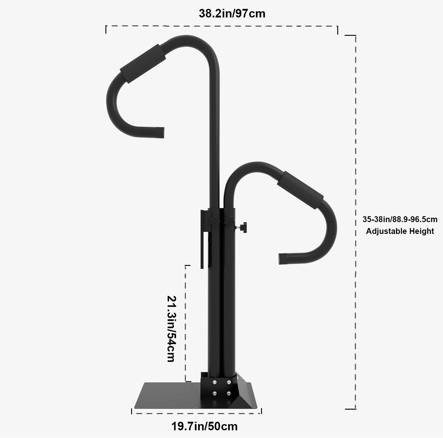 Two-Way Hot Tub Handrails | 38"-58" Adjustable Height Inside and Outside Tub Rail, 360 Rotatable Bears 600Lbs-Rust-proof Hot Tub Railing with Slide-Under Mount Base & Non-Slip Handle, Indoor/Outdoor
