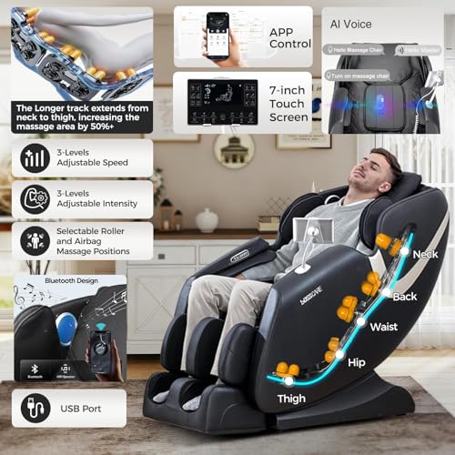 BOSSCARE 2026 Massage Chair Full Body, AI APP Control Shiatsu Zero Gravity Massage Chair with Foot Roller, Back Calf Heated, Bluetooth Speaker, Relaxing Massaging Recliner for Friend Family - Image 2