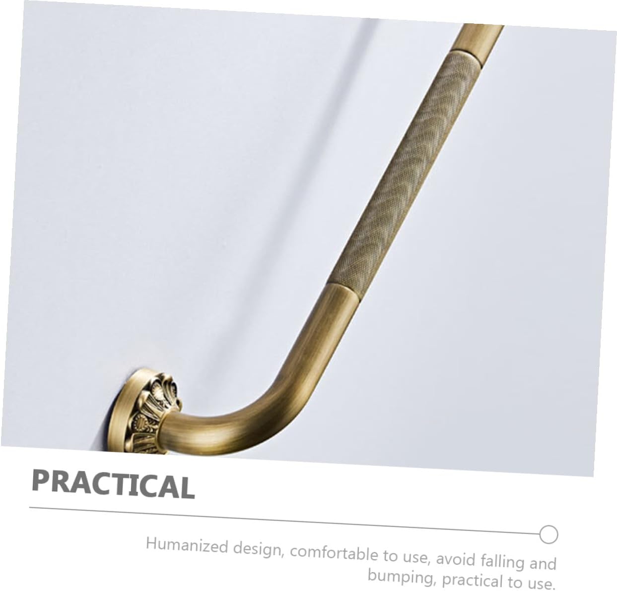INOOMP Copper Core Bathroom Grab Bar Non-Skid Handrail Support for Bathtubs and Showers Wall-Mounted Safety Rail for Elderly and Disabled Comfortable Grip Thickened Design for Home Use