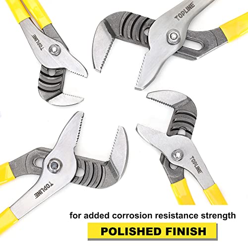 image for TOPLINE 4-piece Tongue and Groove Joint Pliers Set with Dipped Handles