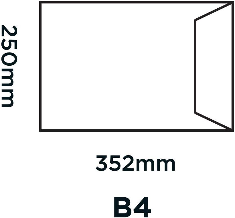 Premium Secure 352 x 250 mm 125 GSM Pocket Peel and Seal Envelope - White (Pack of 125)