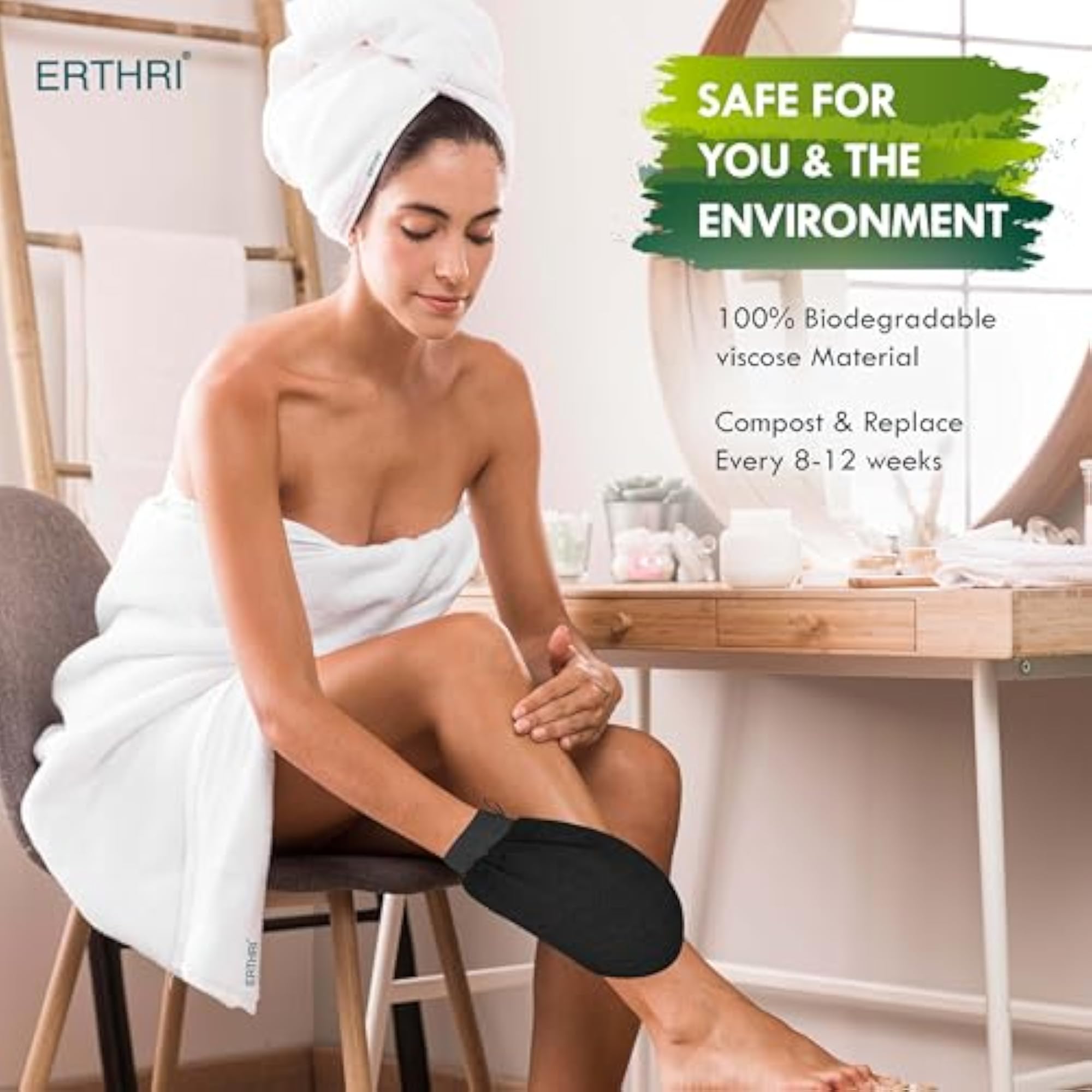 Body Exfoliating Gloves, Pack of 2, Bathing Gloves for Tan Removal