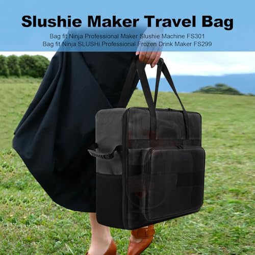 Image of Slushie Machine Storage Bag Frozen Drink Maker Travel Bag Waterproof Nylon Carrying Bag for Ninja Professional Slushie Machine FS301 /FS301C SLUSHi Professional Frozen Drink Maker | FS301 Slushie Bag,Portable Storage Bag for Frozen Drink Maker, Protector for Machine Accessories (Front-Opening)