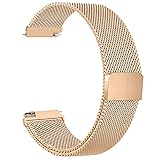 20mm Metal Band Compatible with Galaxy Watch Active 4, Quick Release Mesh Stainless Steel Magnetic Replacement Band for Samsung Galaxy Watch 40mm 44mm,Rose Gold